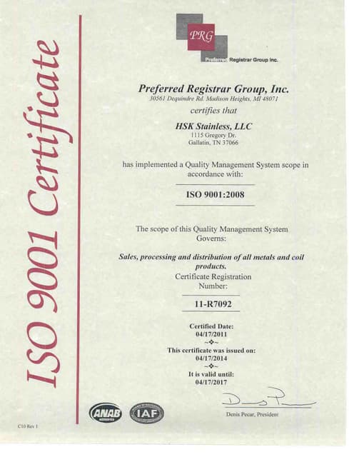 ISO CERT