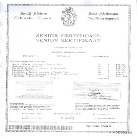 Senior Certificate
