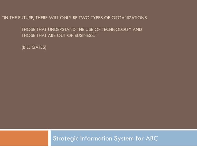 IT Strategy for IT Consulting Company ABC