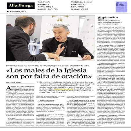 Monseñor Ladaria, secretario de la Congregaci6n para la Doctrina de la Fe, en...
