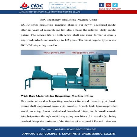 Abc machinery briquetting machine china