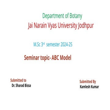 Abc model of floral development | PPTX