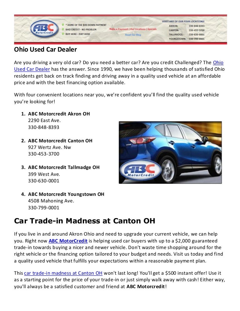 Buy Here Pay Here Akron Ohio >> Used Car Dealer Specials Canton Ohio Buy Here Pay Here Akron Ohio >> Used Car Dealer Specials Canton Ohio