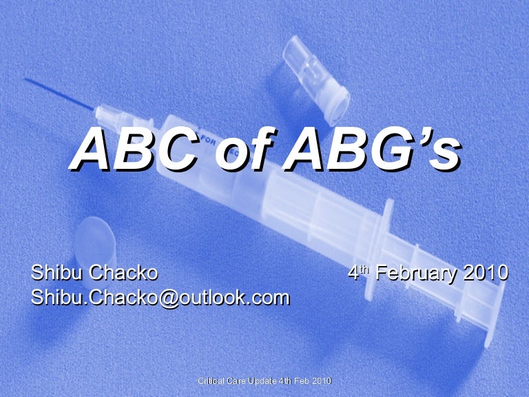 Arterial Blood Gas Analysis