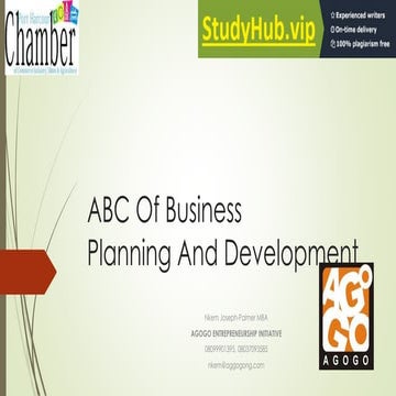 ABC Of Business Planning And Development