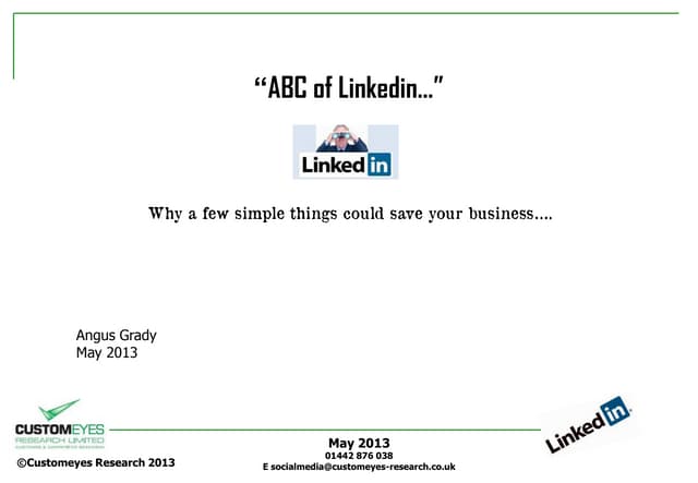 Abc of linkedin  May 2013