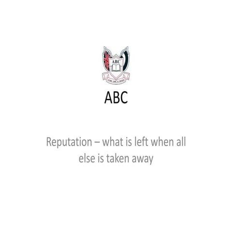 Reputation - a better name than Brand May 2011