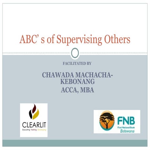 Abc's of supervising others