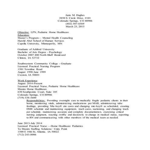 My Resume March 25-2015