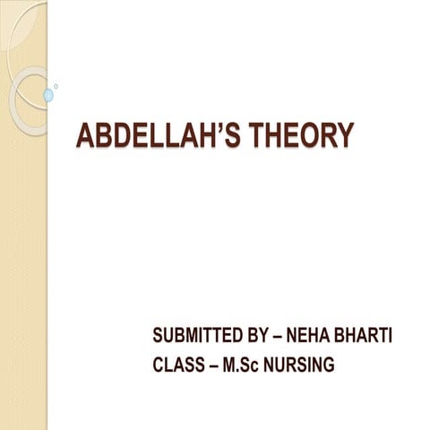 Abdellah’s theory