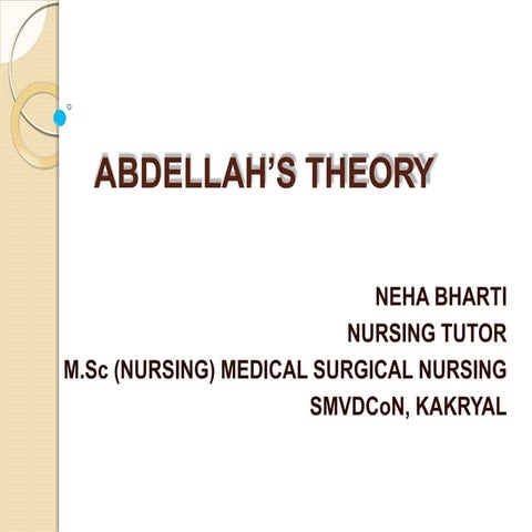 ABDELLAH’S THEORY