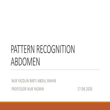Abdominal radiology pattern recognition | PDF