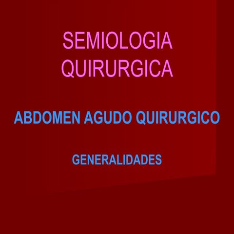 Abdomen agudo quirúrgico
