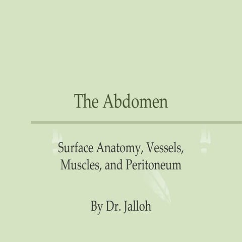Surface Anatomy of the abdominal viscera and abdominal regions. | PPTX
