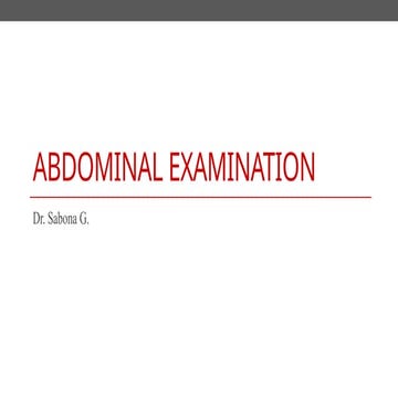 Abdominal examination for C1 medical students