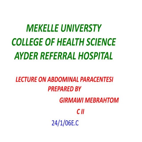 Abdominal paracentesis