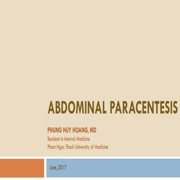 Abdominal paracentesis - Chọc dò màng bụng