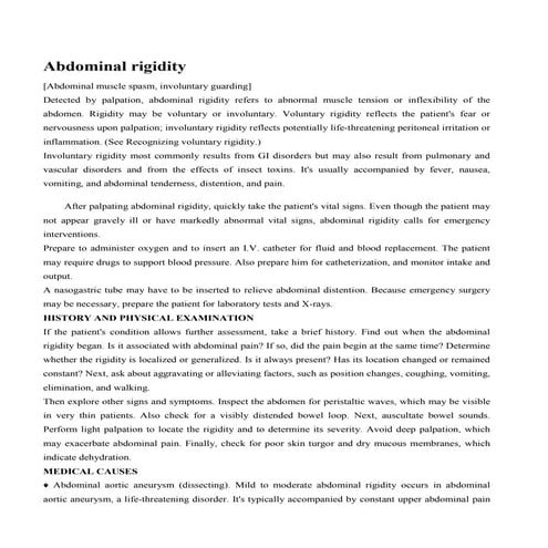Abdominal rigidity | PDF