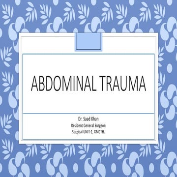 Mechanism of torso trauma - surgery | PPTX