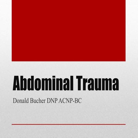 Abdominal Trauma for Nursing 