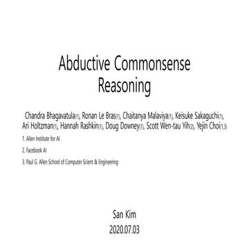 Abductive commonsense reasoning