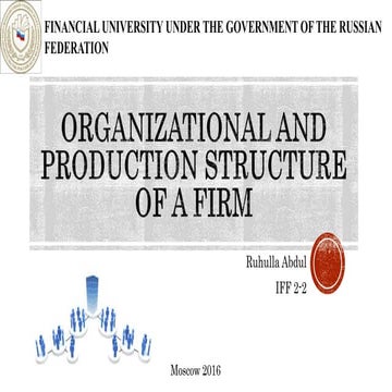 Organizational and Production structure of a Firm