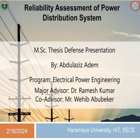 reliability assessment of  power distribution system.pptx
