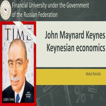 John Maynard Keynes. Keynesian economics