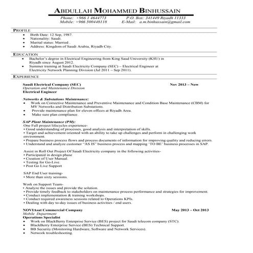 Abdullah Binhussain CV | PDF