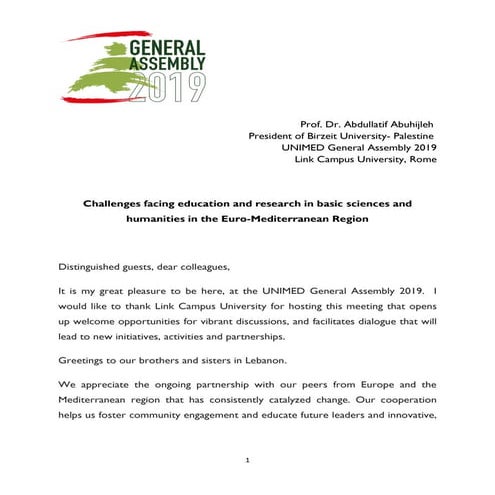 Abdullatif Abuhijleh, President of Birzeit University