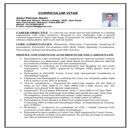 Abdul rahman madni cv