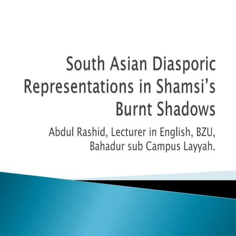 south asian diasporic respresentation in shamsi's burnt shadows