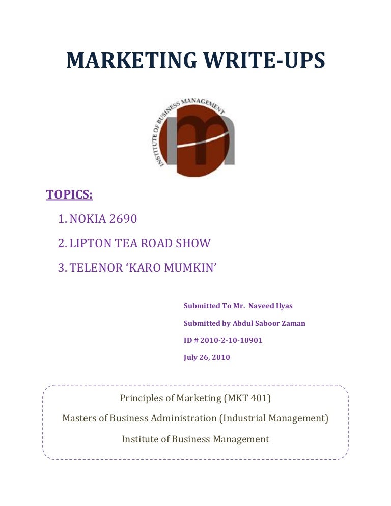 Marketing Write Ups