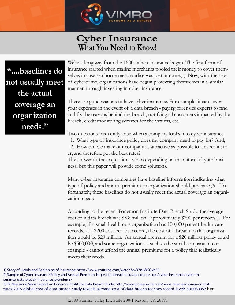 Cyber Insurance What you need to know