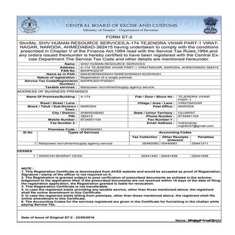 3 @ SERVICE TAX ST2 | PDF