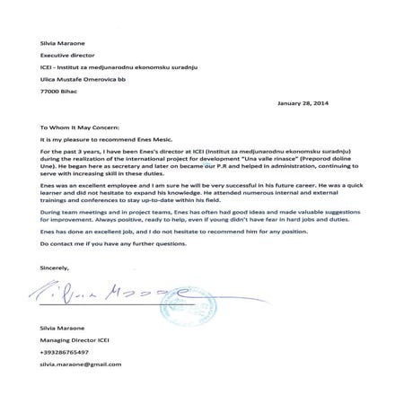Letter od recommendation S. Maraone | PDF