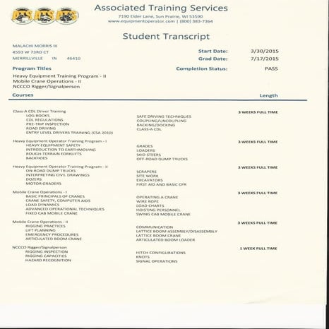 ATS Student Transcript | PDF