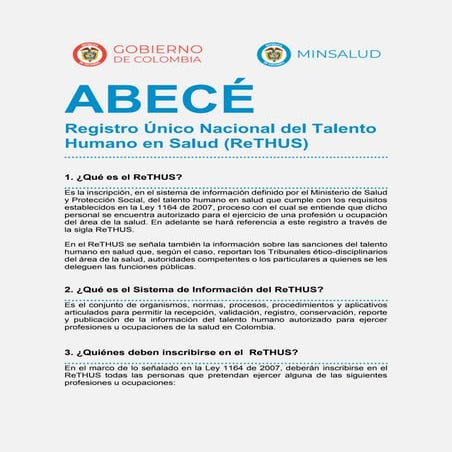 Abece registro-unico-nal-talento-humano-rethus-20160104 | PDF