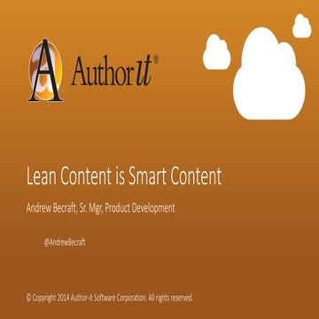 Lean Content Is Smart Content - Andrew Becraft