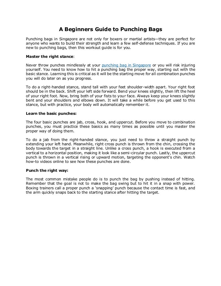 A beginners guide to punching bags