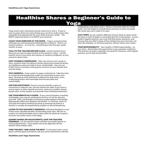 Beginner's guide to yoga: healthise yoga