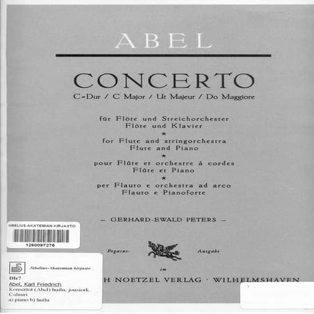 Abel, c.f.   concerto in c major