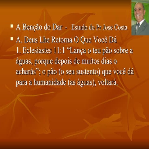 A benção do dar | PPT