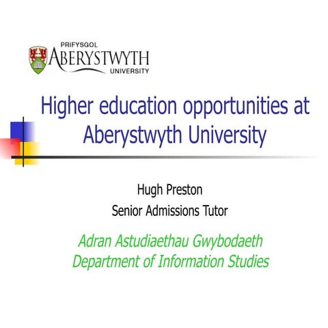 CDG Wales Managing Your Career HE opportunities at Aberystwyth Presentation