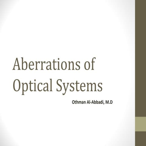 Aberrations of optical systems