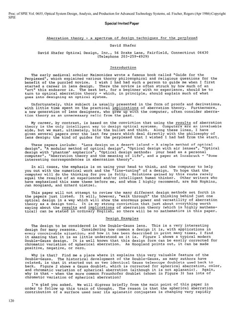 Aberration theory - A spectrum of design techniques for the perplexed - 1986.pdf