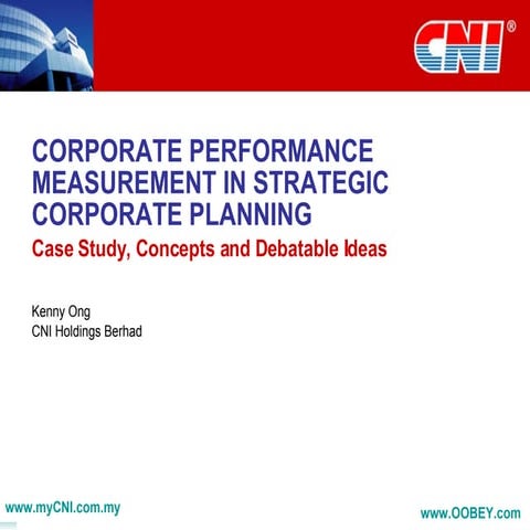 Corporate Performance Measurement In Strategic Planning