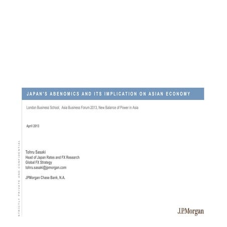 Japan's Abenomics and its implication on Asian economy 