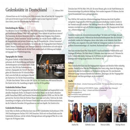 Gedenkstätte in Deutschland PPT