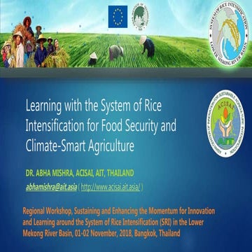 0630 System of Rice Intensification (SRI) On–Farm Trials in Eastern ...